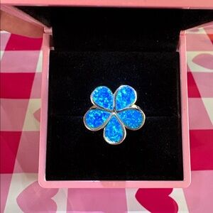 Sterling Silver Fire Opal Ring Sz 9 like new